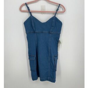 Tinsel Town Size Medium Cargo Denim Mini Dress NWT